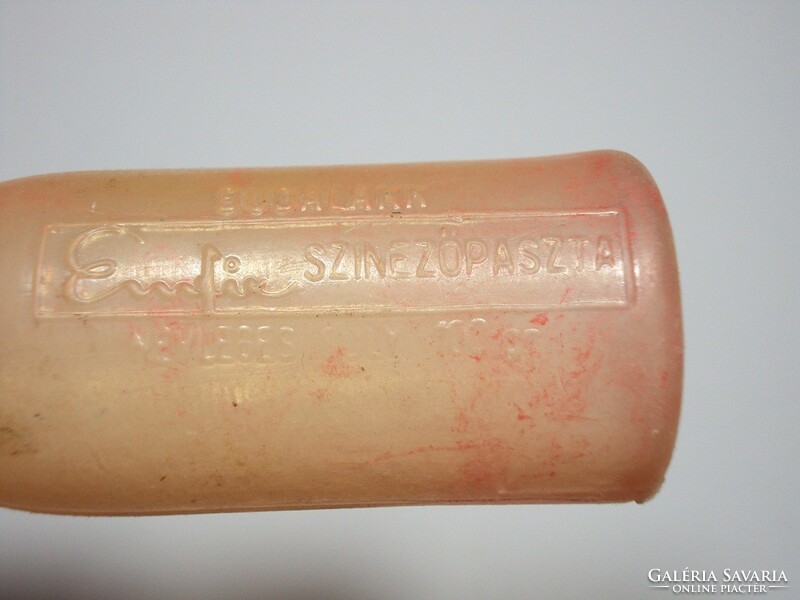 Retro műanyag Budalakk Emfix színezőpaszta doboz tégely flakon 1970-80-as évekből