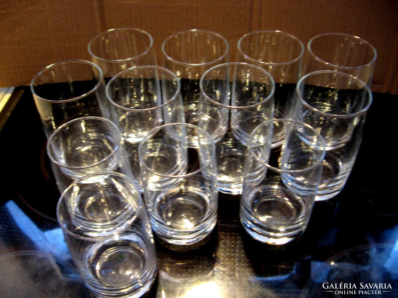 Kristály pohár készlet 8+4 db, optikailag csíkos, több funkciós, vizes, whisky-s, üdítős