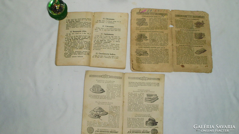 Antik szakácsfüzet, lapok - együtt - Váncza, Dr. Oetker