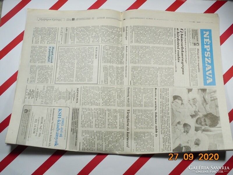 Old retro newspaper - vernacular - January 30, 1993 - The newspaper of the Hungarian trade unions