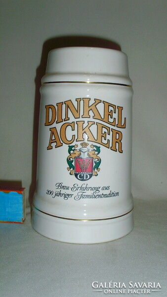 Ceramic beer mug with Dinkel acker inscription - czimmer ceramics
