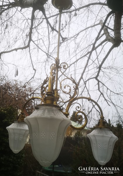 Antik Barokk rokokó stílusú csillár tűzaranyozott díszes búrákkal