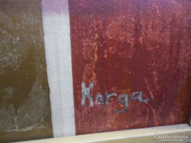 György Korga (1935-2002) table still life c, oil on wood. Signed, framed. Student of Kmetty