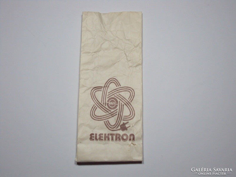 Old retro ravill electron electronic component paper bag advertisement from the 1970s