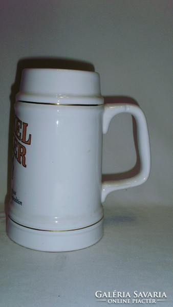 Ceramic beer mug with Dinkel acker inscription - czimmer ceramics