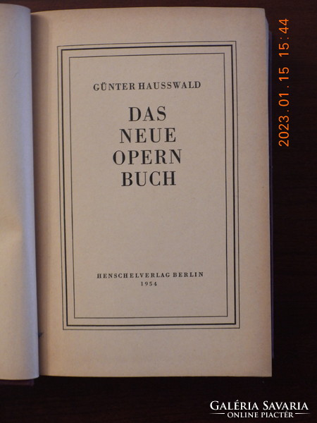 Günter Hauswald - Das neue Opernbuch