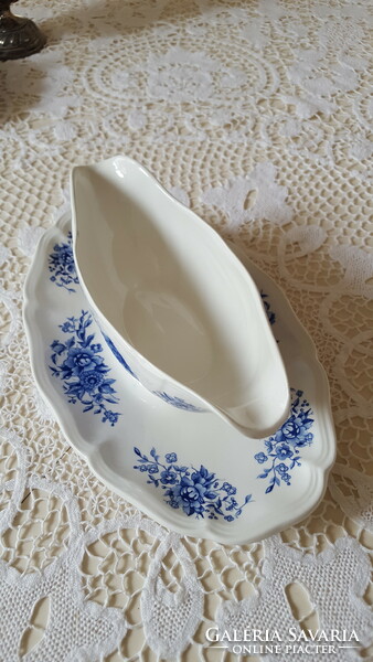 Flowery, scenic French porcelain sauce and gravy spout