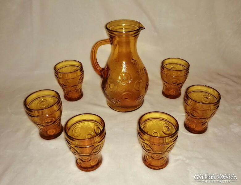 Retro glass drink set 1 jug 6 glasses (z-4)