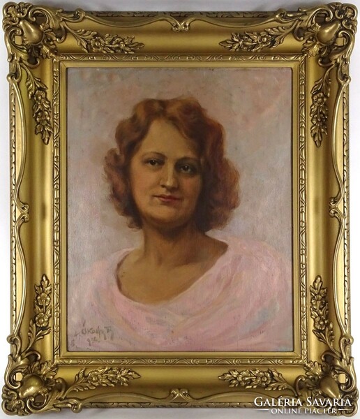 1L883 xx. Century painter: female portrait 1934