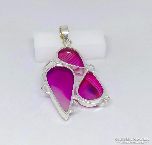 Botswana pink agate pendant 37