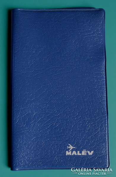 Malév file holder - dark blue leatherette