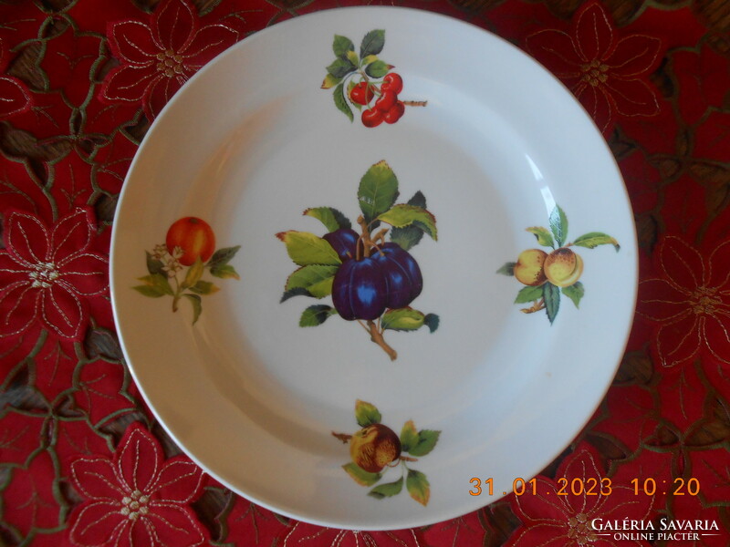 Zsolnay fruit pattern cake plate