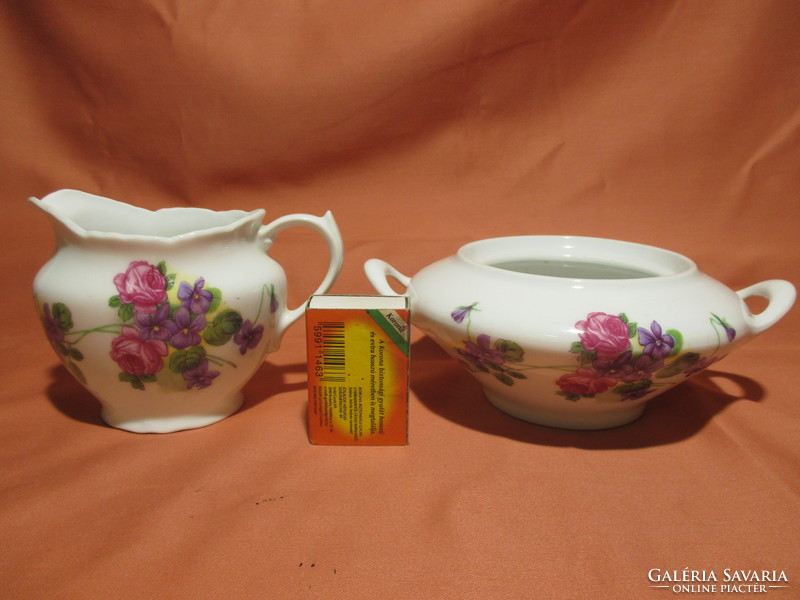 Victoria china rose-violet spout and sugar bowl