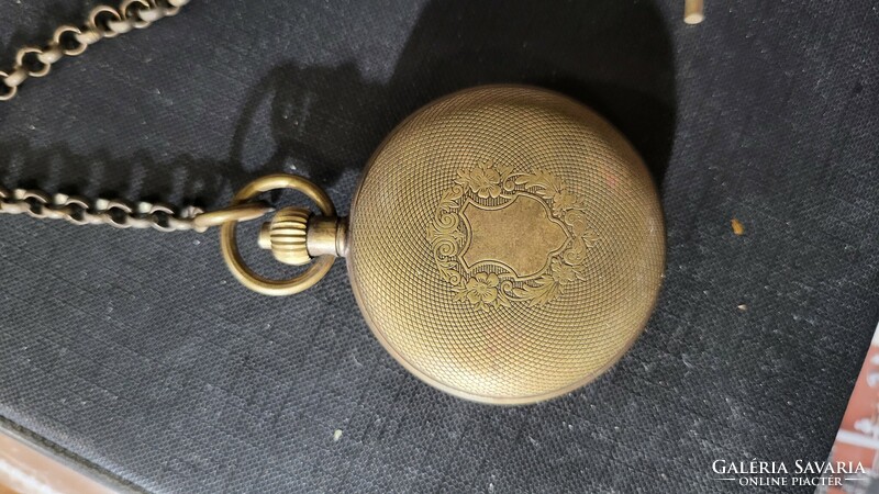 A special bronze cover pocket watch with a dial with a fisherman's scene