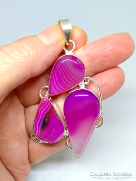 Botswana pink agate pendant 37