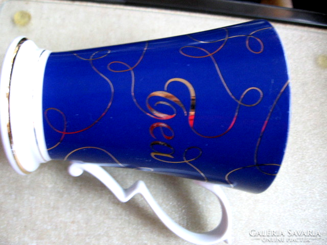 Cha cult collector's limited edition artistic royal blue cup