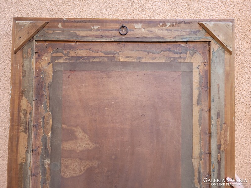 19. Turn-of-the-century decorative robust wooden frame with contemporary Raffaello print