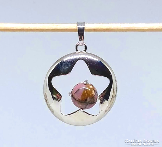 Rhodonite pendant with star socket 240