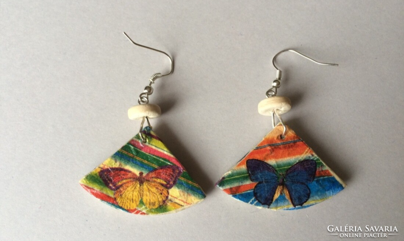 Handmade wooden butterfly earrings