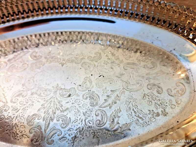 Queen Anne English silver plated sherry tray