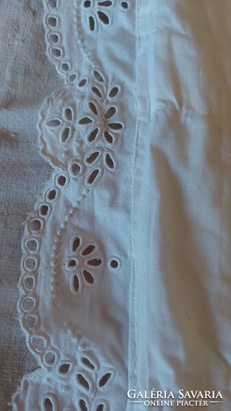 Old madeira lace hand-embroidered, white diaper cover, in good condition