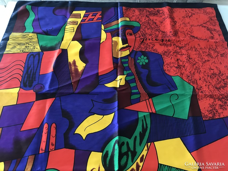 Picasso painting scarf, 87 x 85 cm