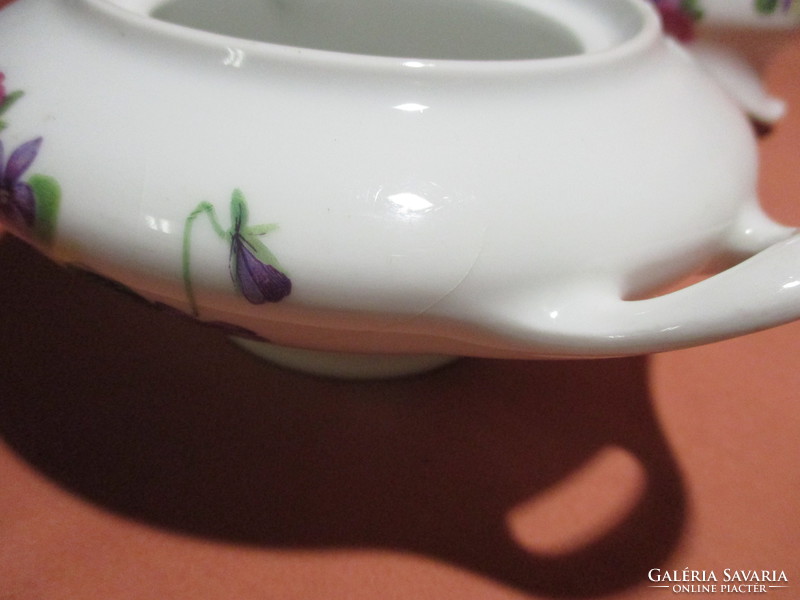 Victoria china rose-violet spout and sugar bowl