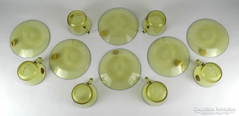 1M067 pyrex industria argentina amber glass tea set 6 pieces