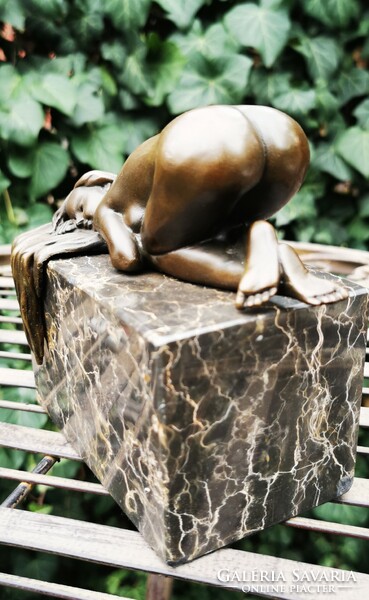 Resting female act - bronze sculpture