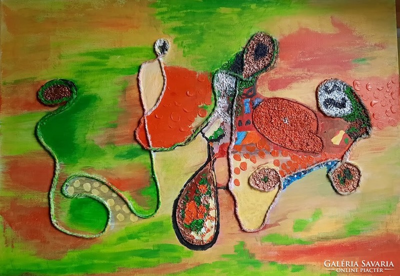 Zsm abstract painting: 70 cm/50 cm canvas, acrylic, mixed media fantasy