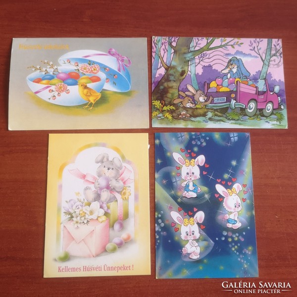 4 pcs Easter postcards