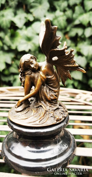 Resting fairy - bronze statue