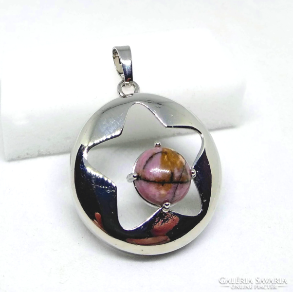 Rhodonite pendant with star socket 240