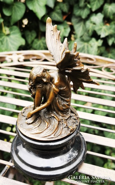 Resting fairy - bronze statue