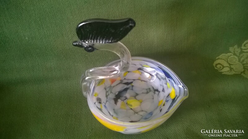Retro-bohemia-swan offering, bowl, decorative glass flawless