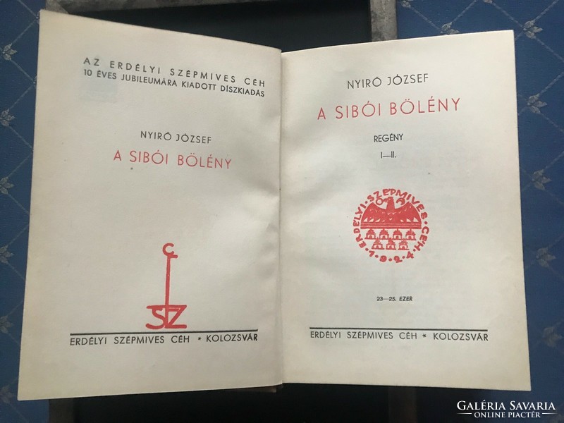 Nyírő József: A sibói bölény címmel,regény,kiadói vászonkötésben.Díszkiadás.1924-1934.