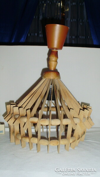 Retro wooden ball chandelier, ceiling lamp