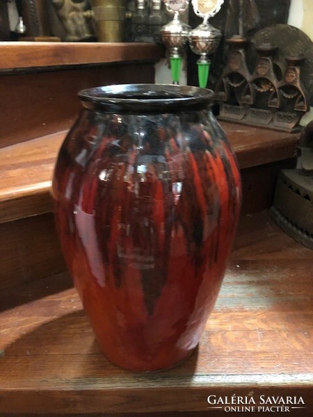 László Molnár's glazed ceramic vase, 45 cm high, a rarity.