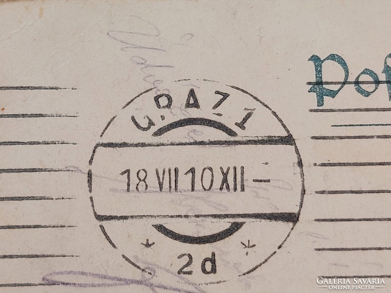 Old postcard 1918 postcard graz