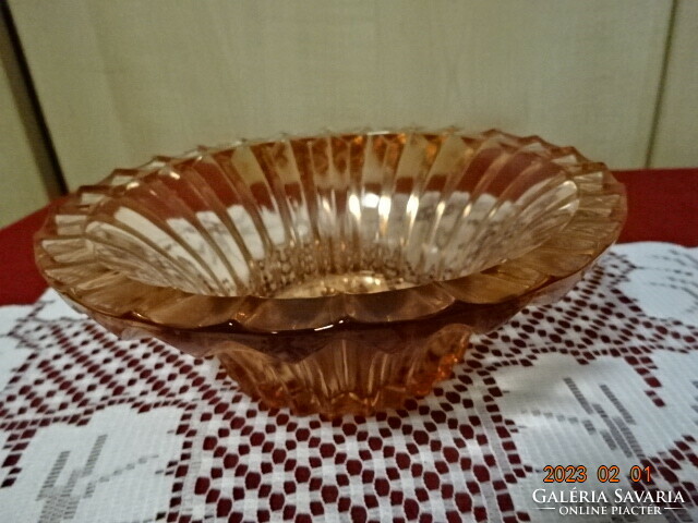 Russian glass bowl set, mauve color, rosette. He has! Jokai.