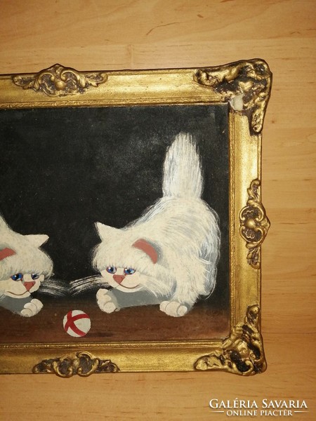 Blondel képkeret cicák festménnyel 30*37 cm