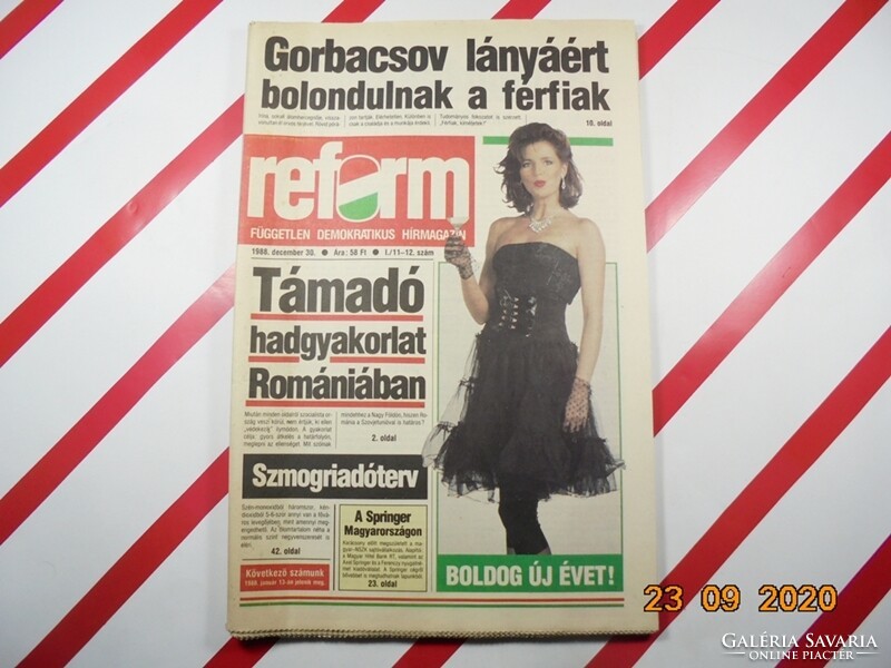 Old retro newspaper - reform - independent democratic magazine - December 30, 1988 - Birthday gift