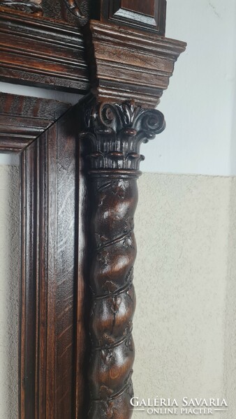 A653 antique richly carved fireplace frame