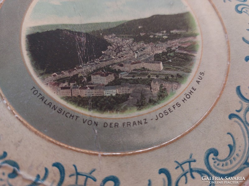 Old postcard 1903 carlsbad cup plate shaped spa advertising postcard 2 pcs