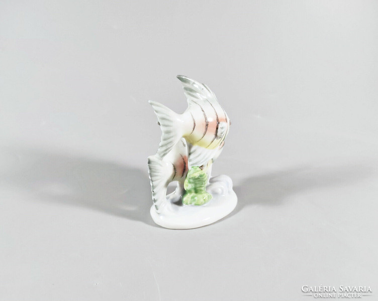 Herendi, pair of sailfish 11 cm., Hand painted porcelain figure, flawless! (I215)