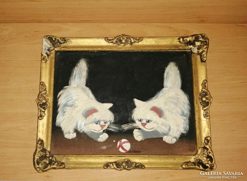 Blondel picture frame cats with painting 30*37 cm