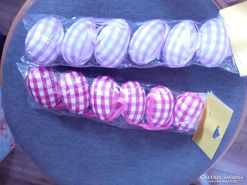 Checkered Easter eggs 12 pcs in total 6 purple + 6 pink - unopened