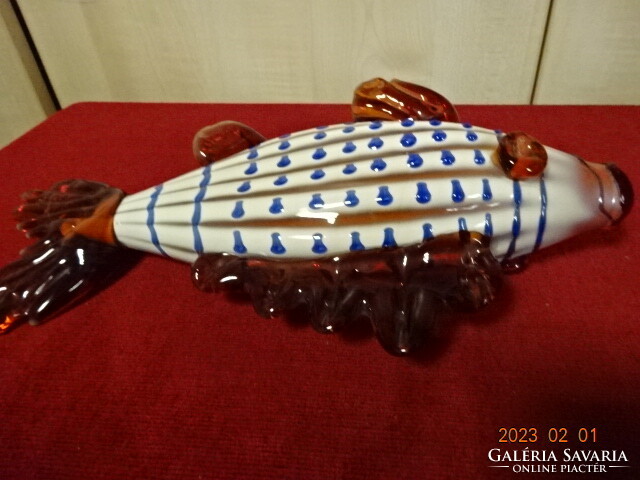 Russian glass fish figure, solid, length 30.5 cm. He has! Jokai.