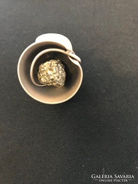 New! Special, individually marked, silver 925 ring! Adjustable size. With a pyrite stone in the middle.