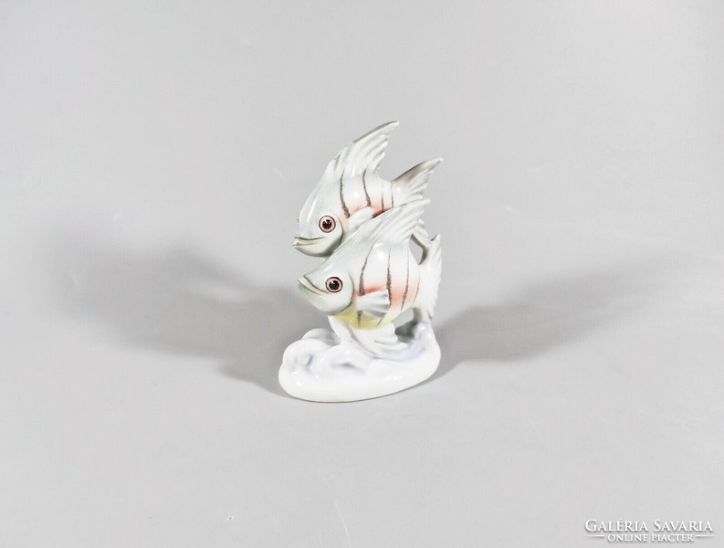 HERENDI, VITORLÁSHAL PÁR 11 CM., KÉZZEL FESTETT PORCELÁN FIGURA, HIBÁTLAN ! (I215)